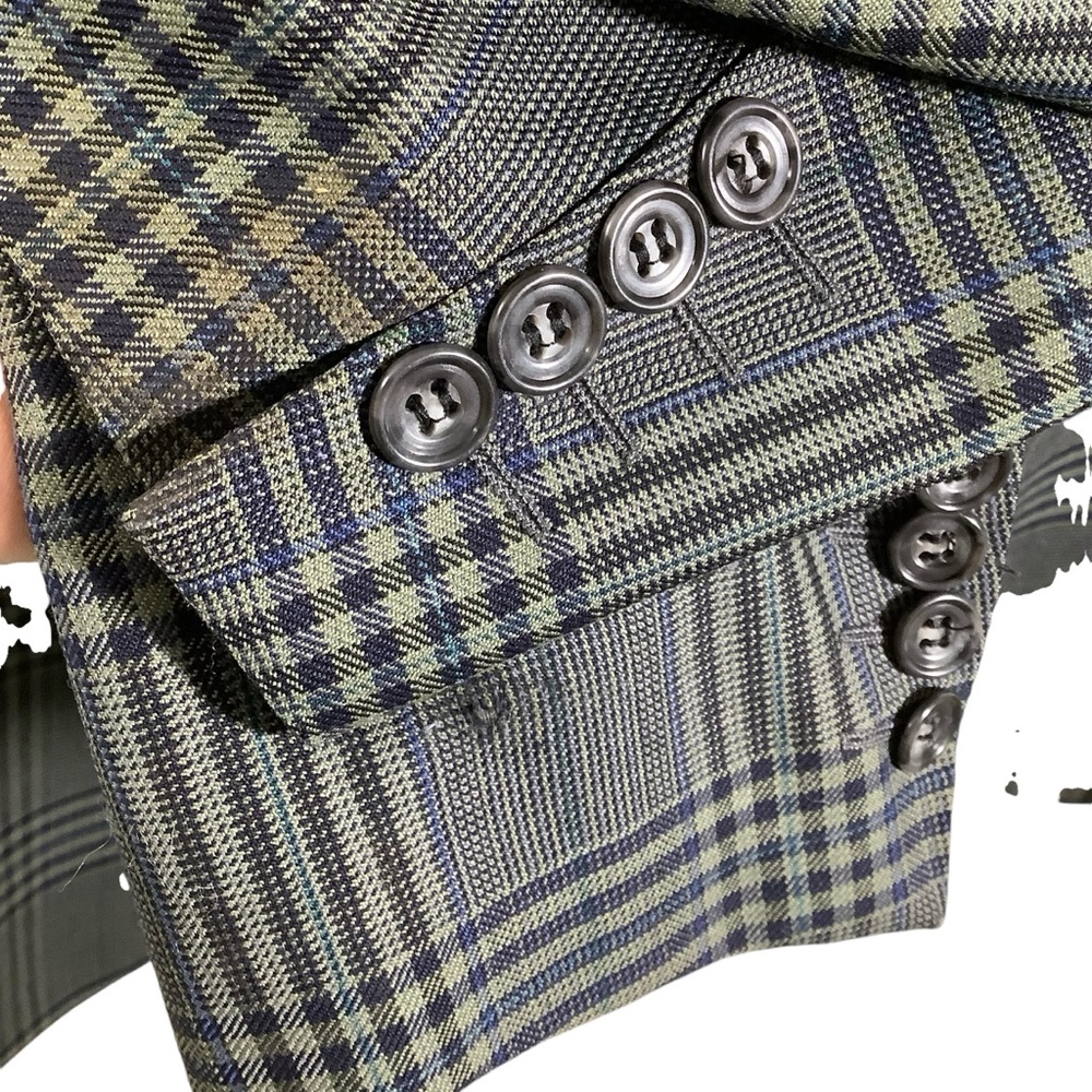 VTG Christian Dior Monsieur Wool Plaid Two-Button Blazer-FLAWED - Picture 12 of 15
